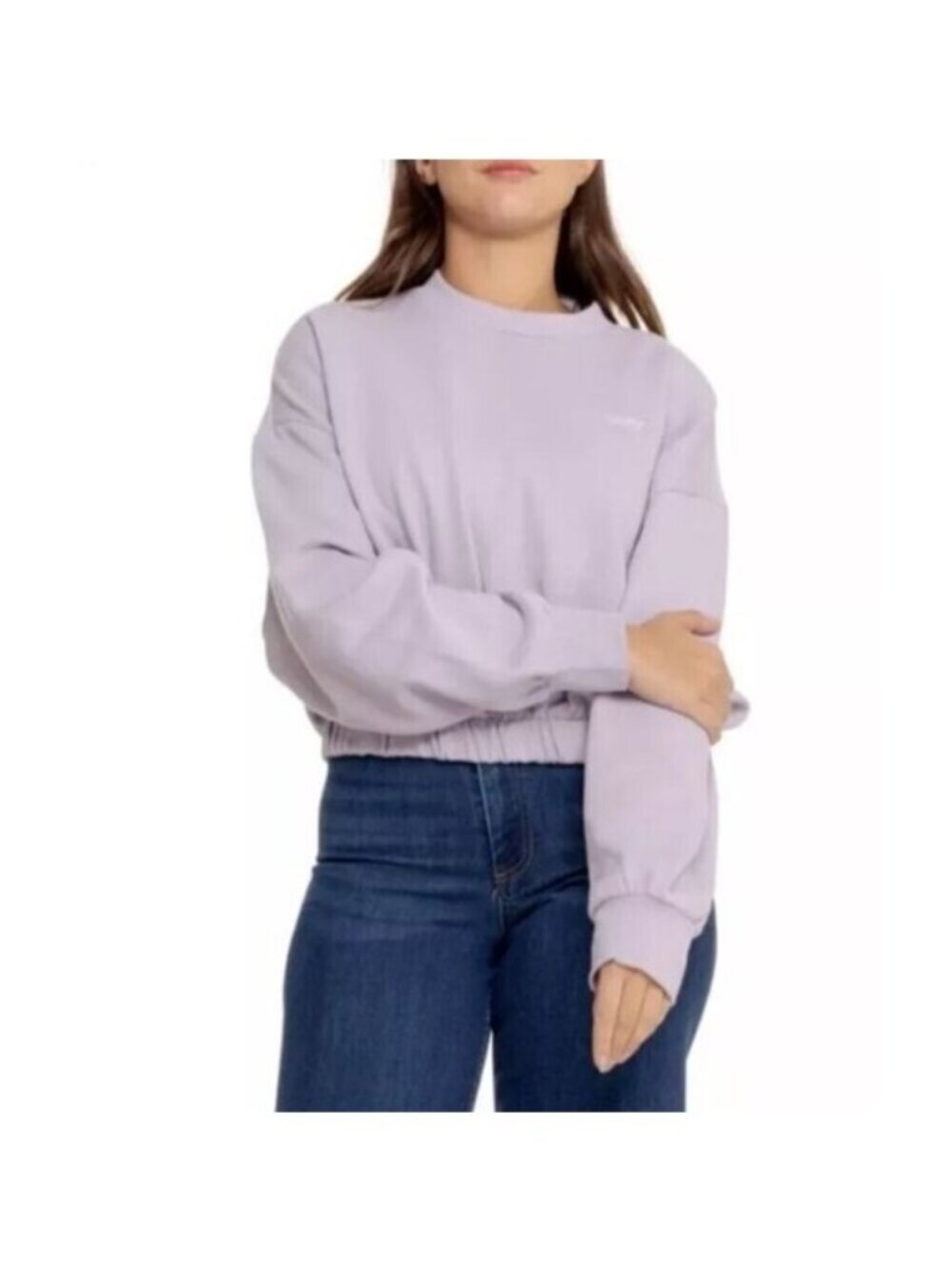 Levi’s Sporty Cinch Sweatshirt Lavender Purple Women’s XLarge Cotton Crew NEW